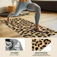 thumbnail image 4 of Beige and Black Of Leopard Print Hot Yoga Mat Towel Non Slip for Hot Yoga - Quick-Drying Yoga Mat Cover with 4 Corner Pockets with Travel Bag - Hot Yoga Towel Non Slip 74"x26", 4 of 6