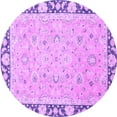 thumbnail image 1 of Ahgly Company Indoor Round Oriental Purple Traditional Area Rugs, 5' Round, 1 of 4