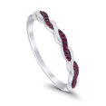 thumbnail image 3 of Half Eternity Infinity Twisted Band Rings Red Ruby CZ 925 Sterling Silver Size 10, 3 of 6