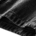 thumbnail image 7 of Hurxie Men's Drawstring Elastic Waist Flap Pocket Straight Cargo Jean Denim Shorts Black,L, 7 of 7