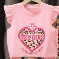 thumbnail image 4 of Paguaki Infant Toddler Baby Girl Summer Clothes 3 6 12 18 Months 2T 3T 4T 5T Girls Outfits Cute Cartoon Printed Flying Sleeve Top And Shorts 2-Piece Set, 4 of 4