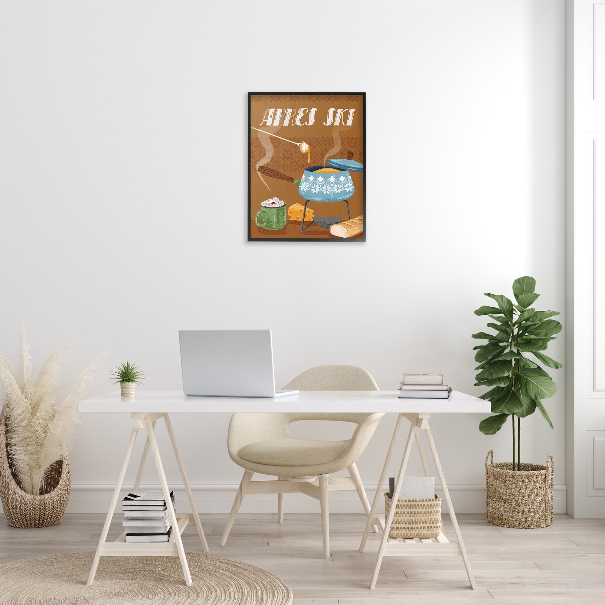 Stupell Industries Après Ski Warm Meal Food & Beverage Painting Black Framed Art Print Wall Art, 24 x 30