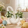 thumbnail image 2 of Flocked Bunny Head Wreath, Easter Wreath with Artificial Greenery, for Front Door Spring Hanging Decorations White, 2 of 7