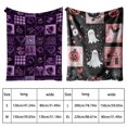 thumbnail image 2 of Halloween Throw Blanket with Black Plaid and Pumpkin Bat Print, Soft Fleece Throw Blanket for Couch and Fall Home Decor, Cozy Halloween Decor Gift 1 Piece, 2 of 5