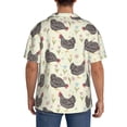 thumbnail image 3 of Lsque Funny Chicken print Men's Cuban Collar Short Sleeve Shirt Summer Beachwear Casual Button Down Fashionable Vacation Leisure Shirt-Large, 3 of 7