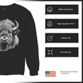 thumbnail image 6 of Bison Portrait Sweatshirt American Buffalo Head Western Wildlife Nature Majestic Bull Symbol of Strength Crewneck, 6 of 7