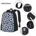 thumbnail image 3 of Disketp black Skull white Large Capacity Backpack Lunch Bag Pencil Case Combination 3 Piece Set for Student, 3 of 7