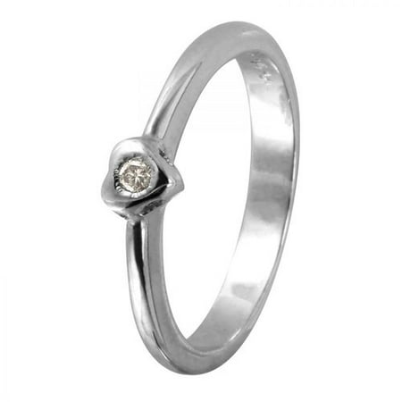 Ladies 0.04 Carat Diamond 14K White Gold Ring