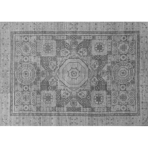 Ahgly Company Indoor Rectangle Abstract Gray Modern Area Rugs, 2' x 4'