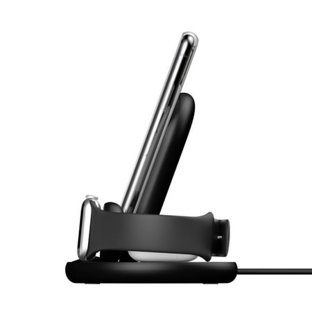 Belkin - 3-in-1 Wireless Charger - Fast Charging Stand for iPhone, Watch & AirPods - Qi-Certified Charger - Case Compatible - Black