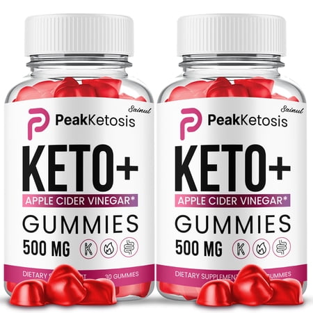 Peak Ketosis Keto ACV Gummies, Maximum Strength Formula, Peak Ketosis Gummies Ketogenic Keto Plus ACV Supplement 2 Month Supply (2 pack)