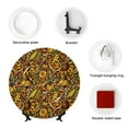 thumbnail image 4 of Balery Vintage Sunflower and Corn Autumn Print Bone China Decorative Plate Ceramic Dinner Plates Art Crafts with Display Stand-6in, 4 of 6