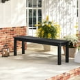 thumbnail image 2 of Patiojoy 2Pcs Outdoor Bench 2-3 Person HDPE Patio Bench 55" Backless Garden Bench with Slatted Seat Black, 2 of 9
