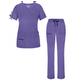 thumbnail image 1 of Adar Pro Heather Breakthrough Plus Ensemble de Sarrau pour Femmes - Haut à Col en V Amélioré et Pantalon à Multiples Poches, 1 of 7