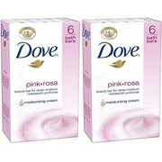 Dove Beauty Bar, Pink, 4 oz, 6 Count, (Pack of 2)