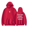 thumbnail image 2 of Unisex Oversized Pullover Lonely Ghost Text Me When You Get Home Hoodie, 2 of 5