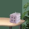 thumbnail image 3 of Vela perfumada con forma de cubo de burbujas 3D, hecha a mano, ideal como regalo de cumpleaños o aniversario de boda. Púrpura, 3 of 9