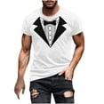 thumbnail image 2 of DDAPJ pyju Funny T-shirts for Men Novelty 3D Print Tuxedo Tee Short Sleeve Crewneck Graphic Tees for Wedding Party Holiday Prom Black#3 S, 2 of 4