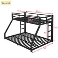 thumbnail image 7 of Twin XL Over Queen Bunk Beds with Ladder and Full Length Guardrail, Heavy Duty Bunk Beds/Twin XL Over Queen Bunk Bed for Adults, Teens, Twin XL Over Queen Bunk Bed Black, 7 of 7