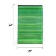 thumbnail image 3 of Fab Habitat Outdoor Rug - Waterproof, Fade Resistant, Crease-Free - Premium Recycled Plastic - Striped - Porch, Deck, Balcony, Mudroom, Laundry Room, Patio - Cancun - Green - 3 x 5 ft, 3 of 10