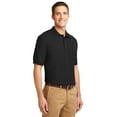 thumbnail image 4 of Port Authority TLK500 Mens Tall Silk Touch Polo T-Shirt, Black - Large Tall, 4 of 6
