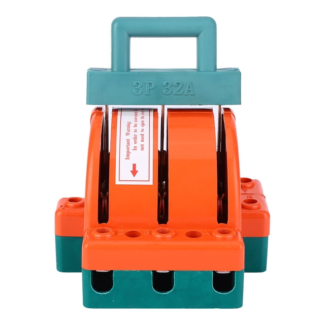Interruptor De Desconexión De Cuchillo De Doble Tiro Naranja Rojo 3P Conexión De Terminal Suministros Eléctricos 32A