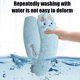 thumbnail image 5 of Funda para el asiento del váter | Cojín adhesivo de poliéster mullido para cuatro estaciones | Asiento de inodoro lavable engrosado | Instalación suave, cálida y fácil | Azul cielo, morado, blanco |, 5 of 6