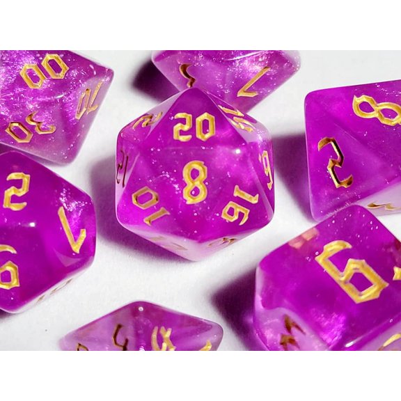 Faerie Fire | DnD Dice Set | Dungeons and Dragons | Dice Set | Polyhedral DND Dungeons Dragons RPG d20