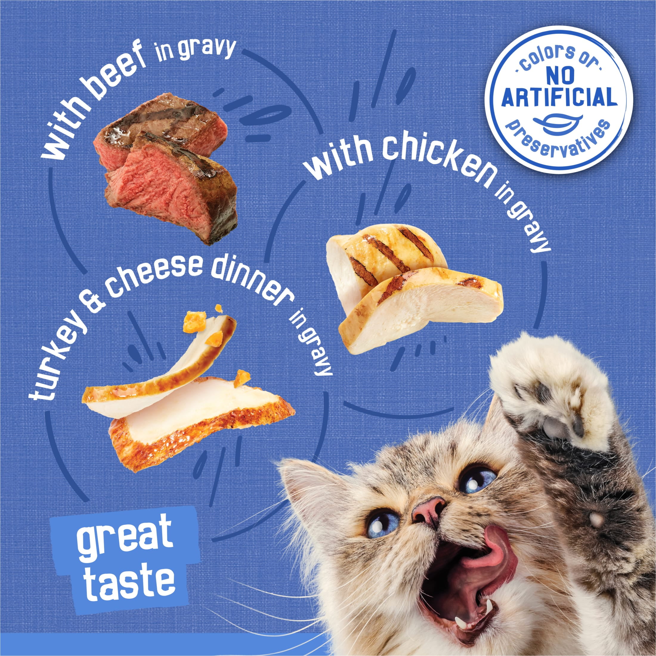 (6 pack) Purina Friskies Gravy Shreds, Beef, Chicken, Turkey and Cheese, Wet Cat Food, 5.5 oz Can