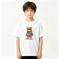 thumbnail image 2 of Cool Hip Hop Bear Sunglasses Boys Graphic Tees Streetwear Kids T-Shirt 100% Cotton Short Sleeve Tops Ages 4-13Y, 2 of 5