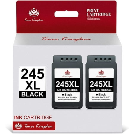 Toner Kingdom 245XL Ink Cartridges Replacement for Canon Ink 245 PG 245 for Pixma MX490 MX492 MG2522 TS3100 TS3122 TS3300 TS3322 TR4500 TR4520 TR4522 Printer,2 Pack