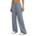 thumbnail image 4 of WULMLEO Baggy Wide Leg Sweatpants Women Lightweight Low Rise Sweatpants with Pockets Spring Comfy Yoga Pants Cotton Joggers Light Gray XL, 4 of 6