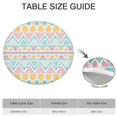 thumbnail image 6 of Decorative Elastic Round Tablecloth, Bohemian Flower Print for Kitchen Dining, Fits Circular Tables Up to 56 Inches, 6 of 7