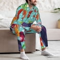 thumbnail image 7 of Salouo Vegetable Print Button-Front Long Sleeve Pajama Set for Men, Soft 2Pjs Men's Long Sleeve Sleepwear-XX-Large, 7 of 7