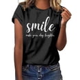 thumbnail image 1 of T-shirt Décontracté à Manches Courtes pour Usage Quotidien avec Col Rond et Imprimé Graphique, Coupe Ample pour Femmes, Confort Quotidien, 1 of 4