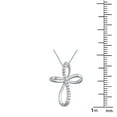 thumbnail image 3 of Gorgeous 0.25 Carat Diamond Accent 2 Piece Hoop Criss Cross Necklace & Earrings Set In 14K White Gold Plated, 3 of 7