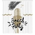 thumbnail image 3 of Ambesonne Beach Saying Shower Curtain, Musical Beach Party, 69"Wx84"L, Camel Black White, 3 of 3