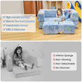 thumbnail image 6 of Baxluxe Velvet Kids Couch Sofa Chairs, Glow in The Dark Folding Toddler Modular Sofa, Luminous Convertible Baby Play Lounger Chairs, Kids Play Sofa Couch for Bedroom, Playroom, Blue, 6 of 9