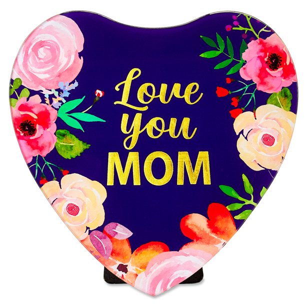 Mother’s Day HeartShaped Glass Tabletop DecorWay To Celebrate