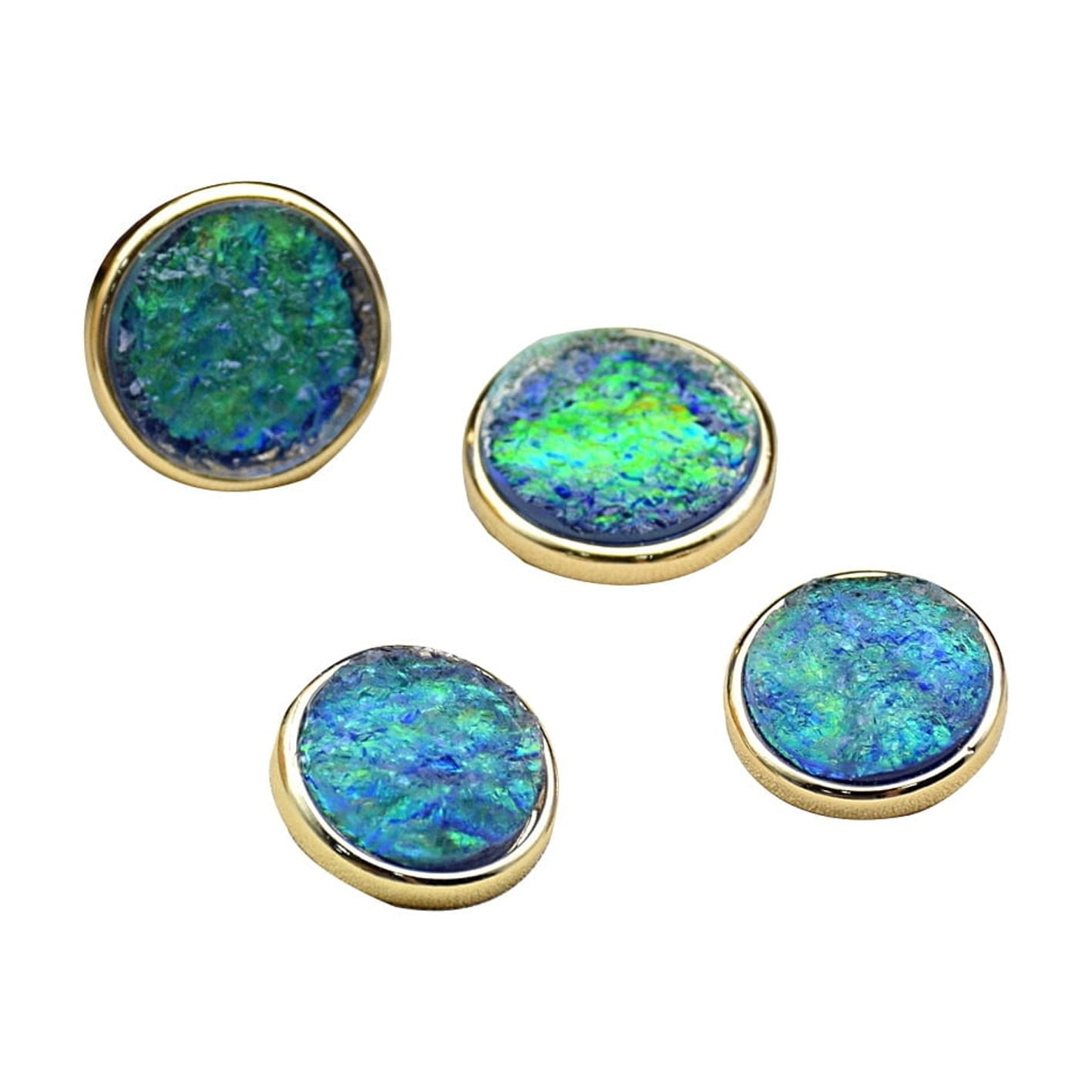 Xiao Hua 50 pieces of blue alloy resin buttons -0.87-inch round sewing buttons, DIY clothing buttons, used for sewing, craftsmanship, and clothing decoration