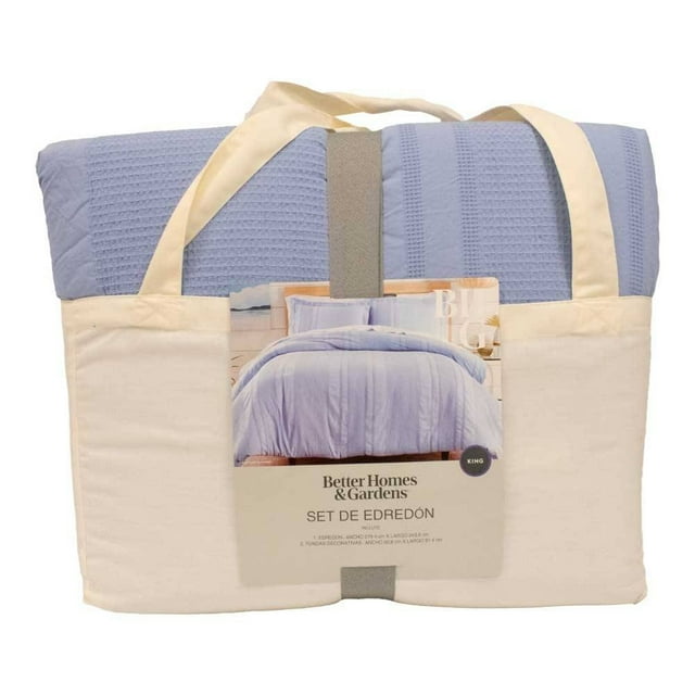 Set de Edredón Better Homes & Gardens 3 Piezas Tamaño King Liso Azul