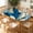 Big Blue Butterfly, variant on YESAD Elastic Tablecloth For Oval Tables, Waterproof Tablecover For Up To 42X68in Oval Table Cover, Dining Tablecover For Indoor And Outdoor, Holiday, Green Flower