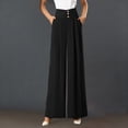 thumbnail image 2 of DHFJKG Womens Wide Leg Suit Pants Lightweight High Waist Floor-Length Solid Color Pleated Trousers Office Lady Casual Trousers, 2 of 4