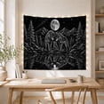 thumbnail image 5 of Three Wolves on Rocky Lakeshore with Moon and Pine Trees, Mystical Illustration for Nature Lovers, Wilderness Wall Art, Housewarming Gift Tapestry Wall Hanging for Bedroom and Living Room, 5 of 7