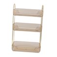 thumbnail image 3 of Amber Gold Rectangular Desktop Cosmetic Organizer Home Bathroom Shelf Desktop Storage Organizer 3 Layers, 3 of 5