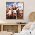 thumbnail image 2 of Kate and Laurel Sylvie Funny Animal Pig Selfie Framed Canvas Wall Art by The Creative Bunch Studio, 22x22 Natural, Funny Cute Animal Art for Wall, 2 of 7