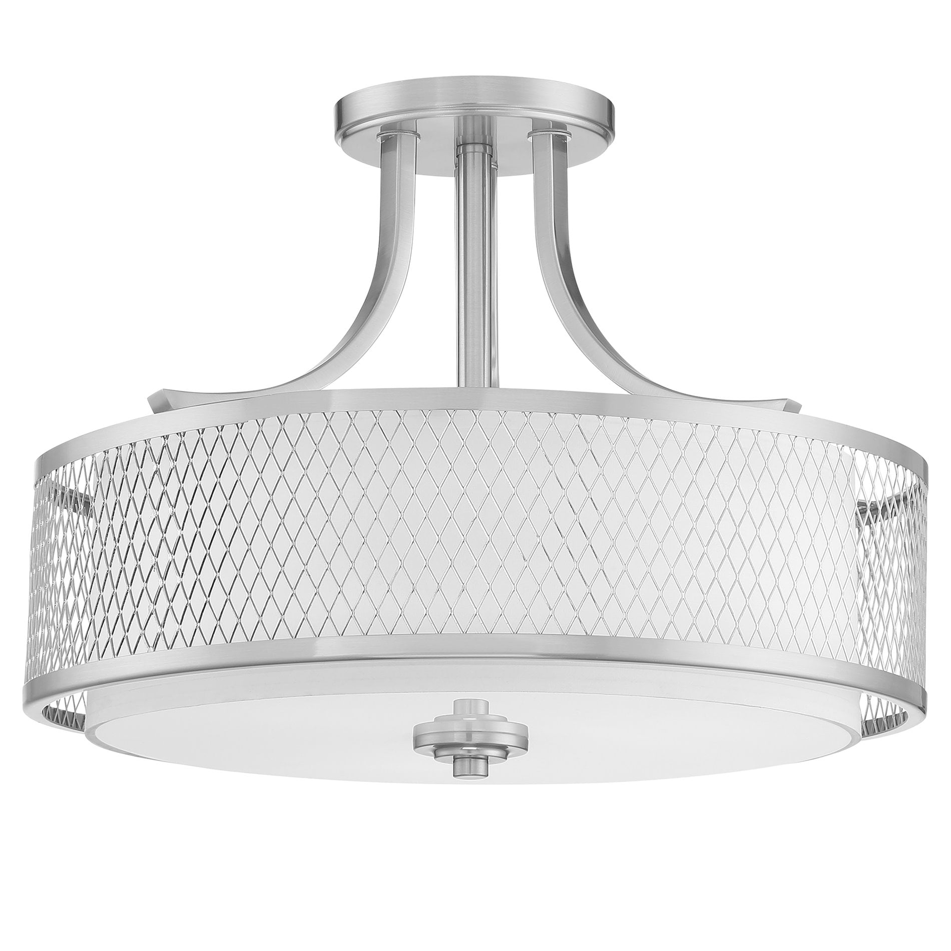Antique Brushed Nickel Finish 4000K Cool White Dimmable 1200 Lumens LB72131 LED Semi Flush Mount Ceiling Fixture