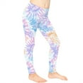 thumbnail image 3 of COEQINE Tie-Dye Violet Blue Yellow Girls Leggings Kids Stretchy Athletic Dance Workout Running Yoga Pants for Girls, for 6-7 Years Kids, 3 of 7