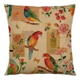 thumbnail image 2 of Set of 4 Vintage Flowers Birds Roses and Butterflies on Old Newspaper Decorative Throw Pillow Cover 18 x 18, Home Sweet Home Floral Porch Outdoor Home Decor, 2 of 5
