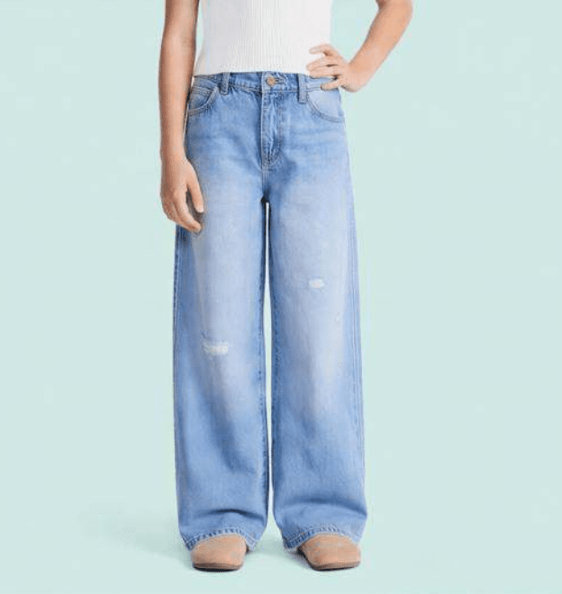 Wonder Nation Girls Baggy Wide Leg Jean, Sizes 5-18